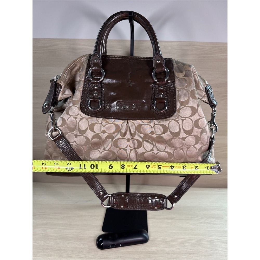 Coach Signature Sateen Ashley Satchel Bag with‎ Matching Wallet F15440 Tan Brown - Picture 2 of 15